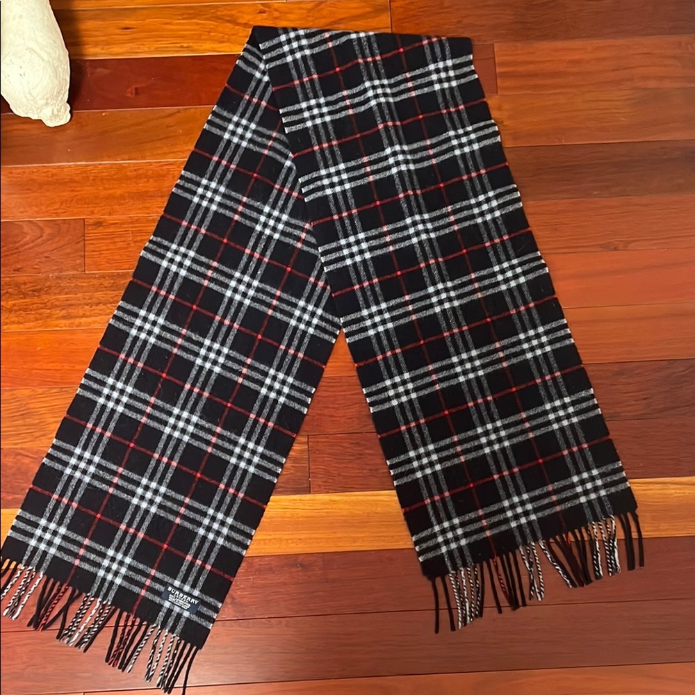 Burberry Black and Red Plaid Scarf
